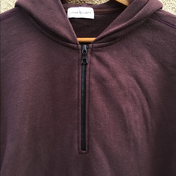 [SOLD] John Elliot Mercer Half ZIP Hoodie Maroon L - Picture 4 of 8